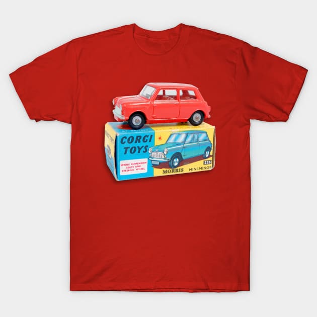 RED MORRIS MINOR TOY CAR T-Shirt by Throwback Motors